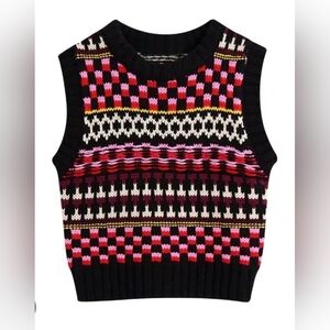 NWOT Zara Women's Multicolor Chunky Knit Vest, Size S